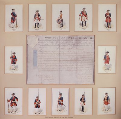 Uniformes del Real Regimiento de Artillería de Richard Simkin